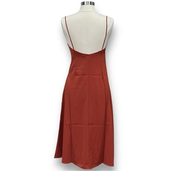 THAKOON Women’s Spaghetti Straps Midi Slip-dress in the Size 6 in Rust Color - Picture 9 of 16